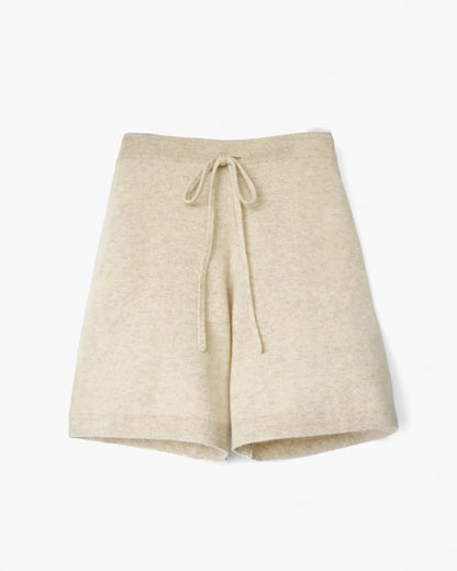 Cashmere Loose Shorts - Beige