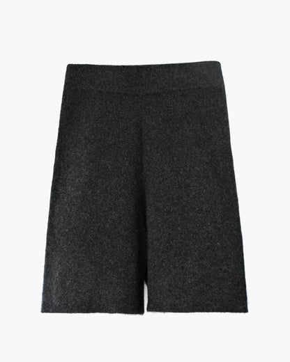 Cashmere Rib Shorts - Charcoal