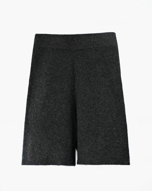 Cashmere Rib Shorts - Charcoal