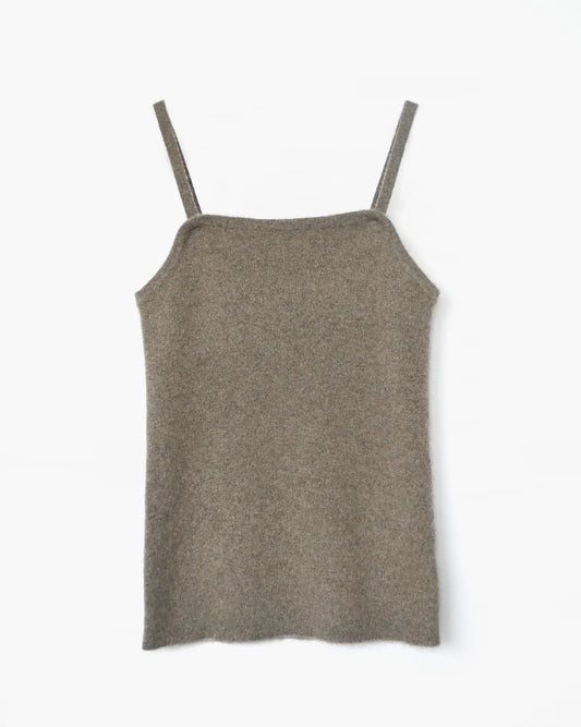 Cashmere Rib Tank - Brown