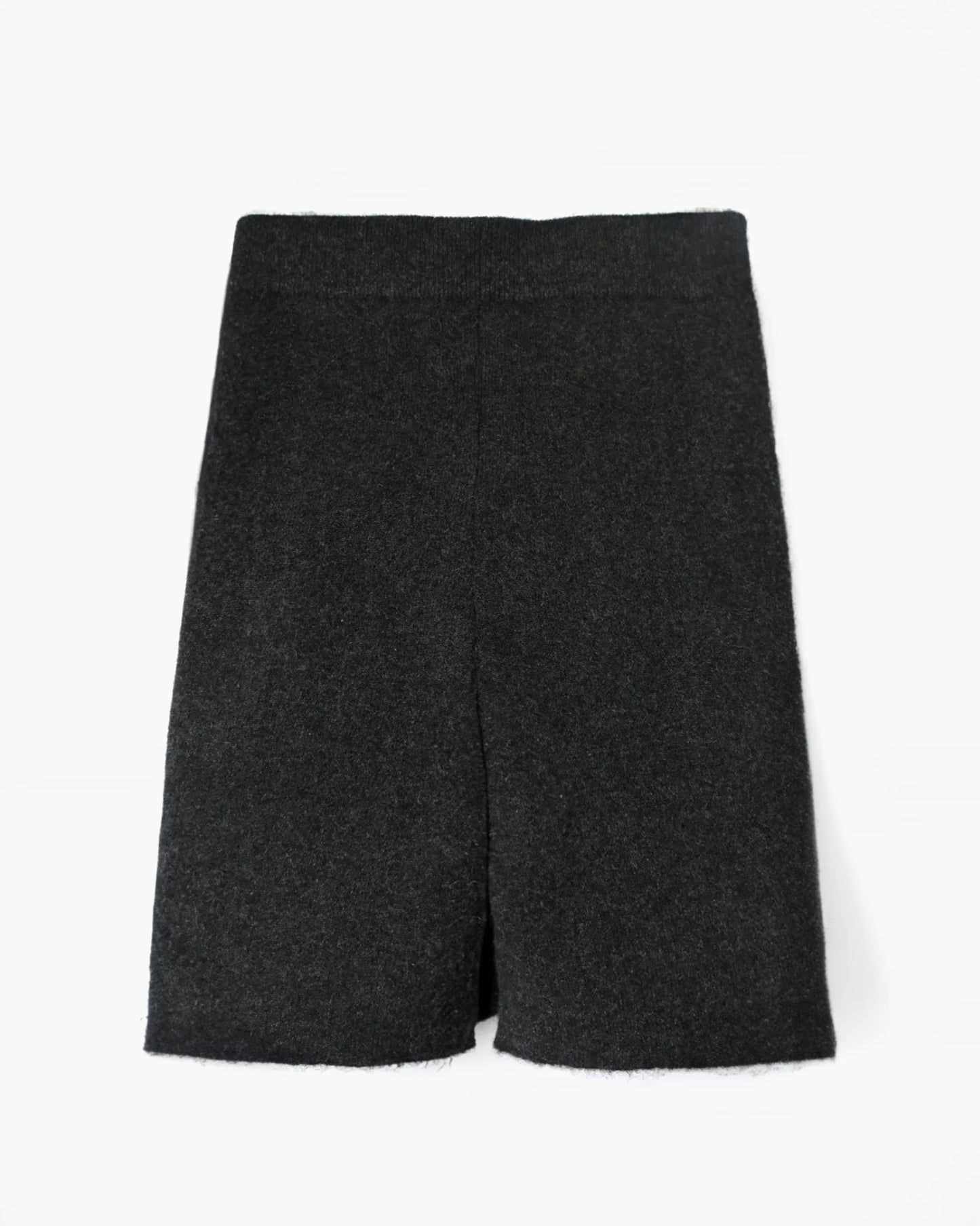 Cashmere Rib Shorts - Charcoal