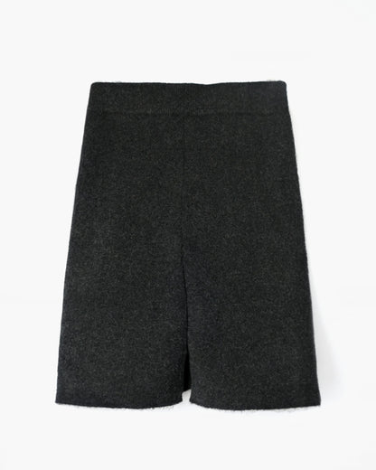 Cashmere Rib Shorts - Charcoal