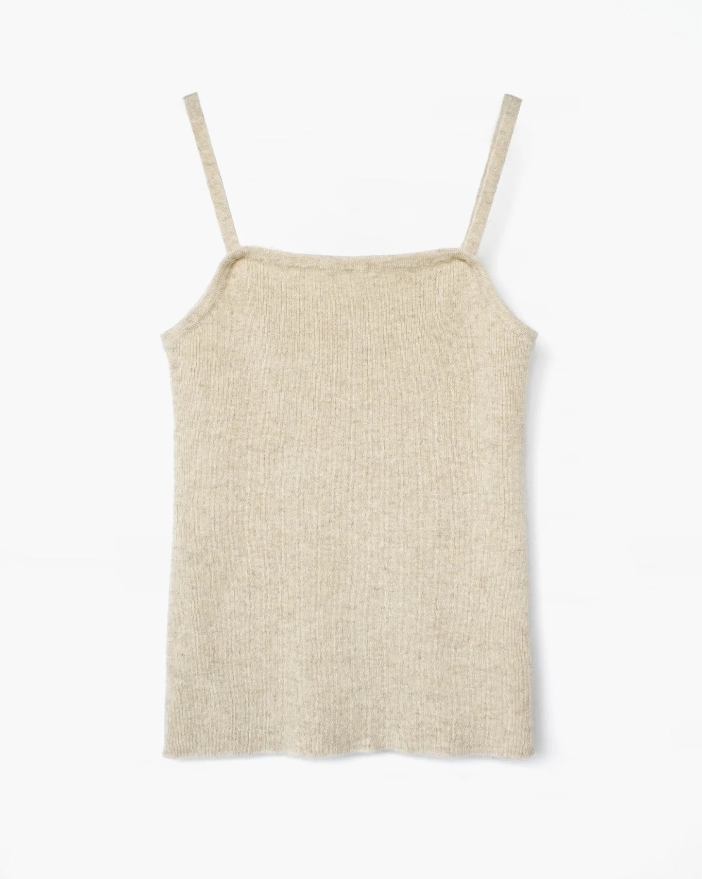 Cashmere Rib Tank - Beige