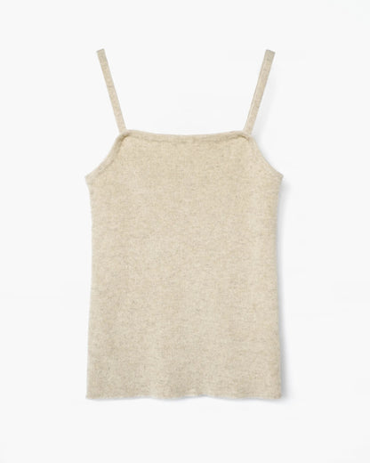 Cashmere Rib Tank - Beige