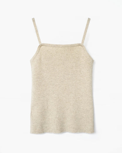 Cashmere Rib Tank - Beige