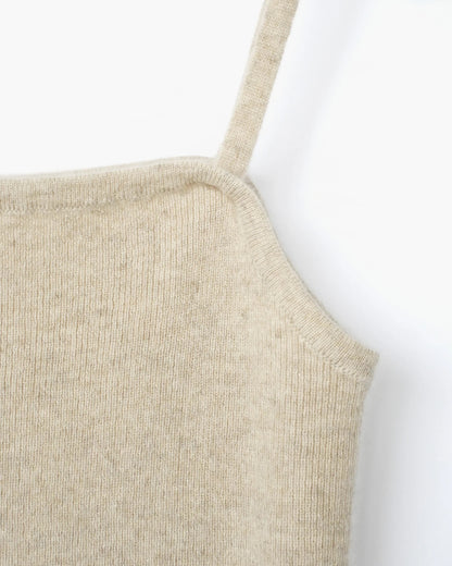 Cashmere Rib Tank - Beige