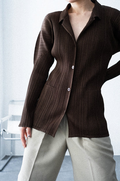 PLEATS PLEASE ISSEY MIYAKE Brown shirt